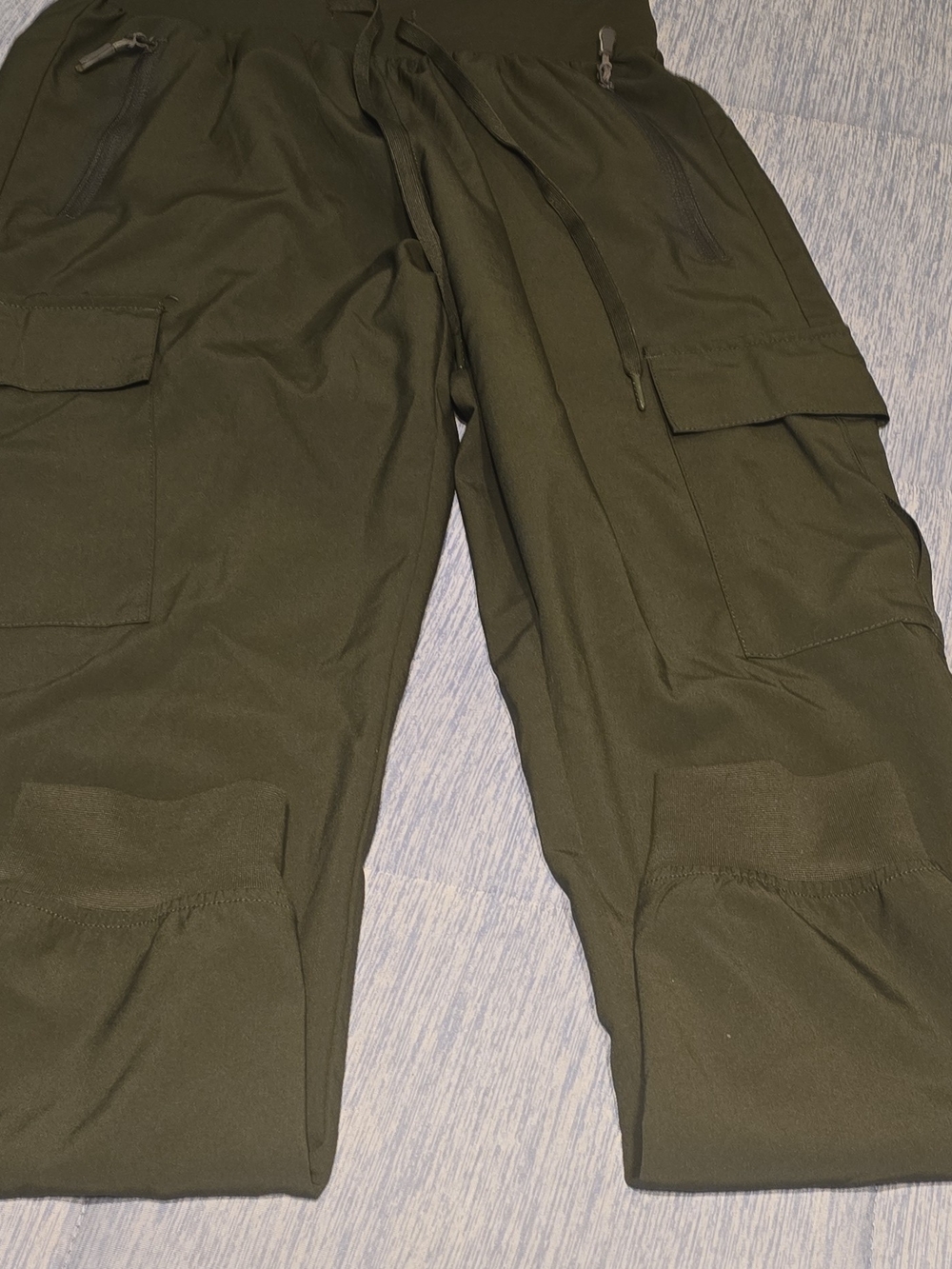L.L. Bean Olive Green Cargo Jumpsuit Pants